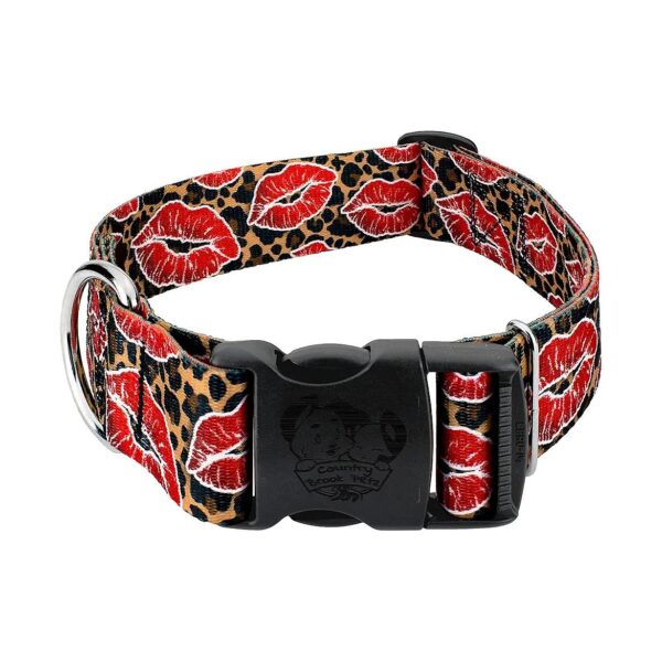 1 1/2 Inch Wide Cheetah Print Dog Collar for Large Dogs