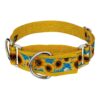 1 1/2 Inch Wide Sunflowers Signature Nylon Martingale Adjustable Dog Collar