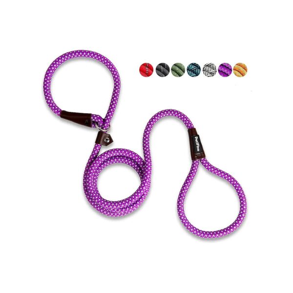 1 2 Inch Purple Dog Collie Leash for Small Medium Large Dogs 6 Foot Heavy Duty Reflective