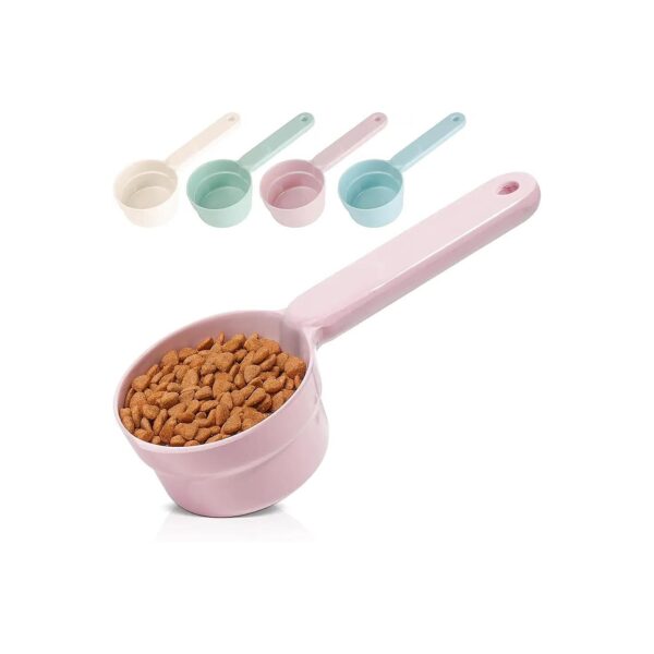 1 Cup Pet Food Scoop with Long Ergonomic Handle for Easy Food Retrieval