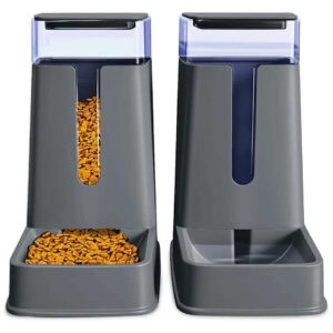 1 Gallon Automatic Cat and Dog Water Dispenser and Feeder Set for Small to Large Pets