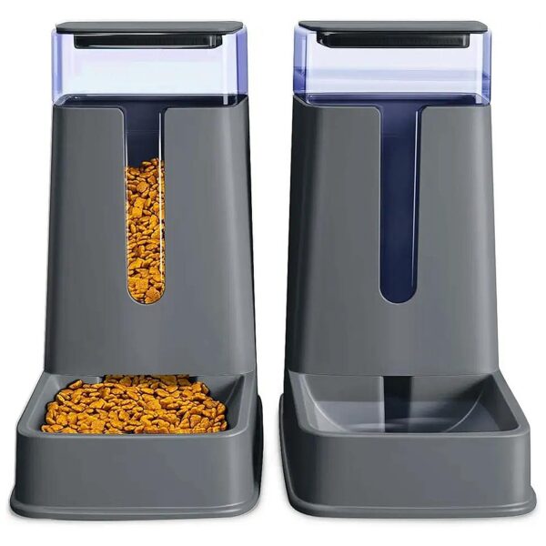 1 Gallon Automatic Cat and Dog Water Dispenser and Feeder Set for Small to Large Pets