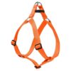 1-Inch Wide Blaze Orange Nylon Harness for Medium Dogs with Adjustable Girth