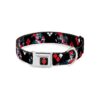 1 Inch Wide Harley Quinn Dog Collar for Medium Size Dogs