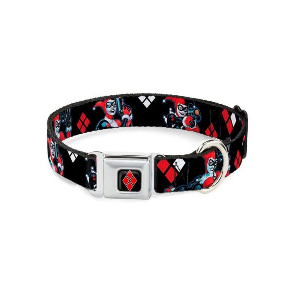 1 Inch Wide Harley Quinn Dog Collar for Medium Size Dogs