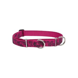 1-Inch Wide Martingale Collar in Plum Blossom Pattern for Medium to Large Dogs