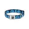 1 Inch Wide Polyester Collar with Tie Dye Swirl Pattern and Seatbelt Buckle