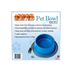 1 Quart Heated Pet Water Bowl for Cats and Dogs with Thermostatic Control