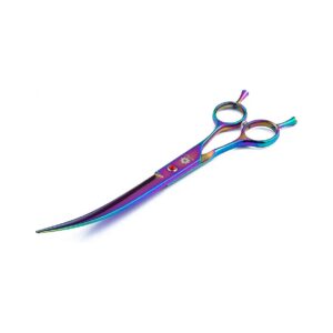 1.0 Inch Twin Tailed Rainbow Pet Grooming Scissors with Case for Ergonomic Comfort