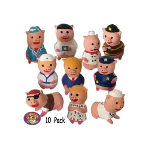 10 Pack Latex Squeak Toys Little Piggies Training Accessories