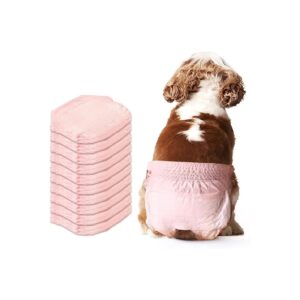 10 Pcs Pink Disposable Dog Diapers for Female Dogs in Heat Training and Incontinence