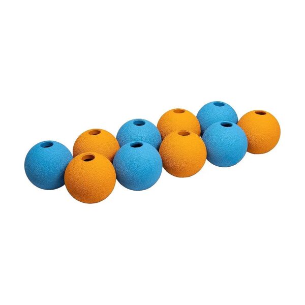 10-Piece Blue and Orange Rubber Ball Dog Toy Set for Fetch Games