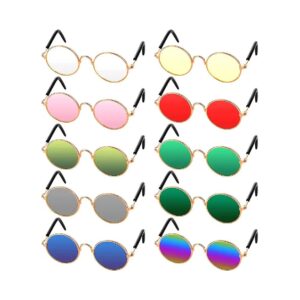 10 Pieces Pet Sunglasses for Cat and Dog Costumes in Mixed Colors