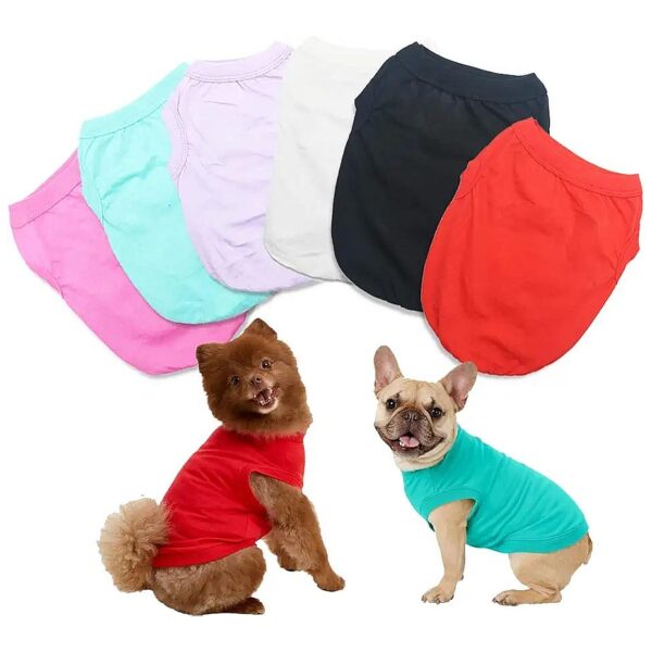 100% Cotton Pet T-Shirt for Small Dogs and Cats with a Comfortable and Soft Material