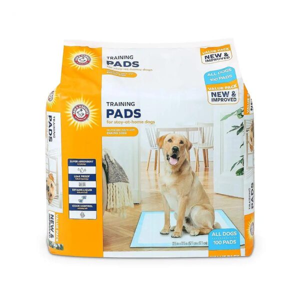 100 Count White Premium Dog Training Pads with Baking Soda for Efficient Potty Training