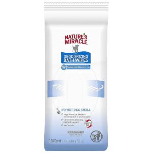 100 Counts Pet Bath Wipes for Odor Neutralization and Skin Health