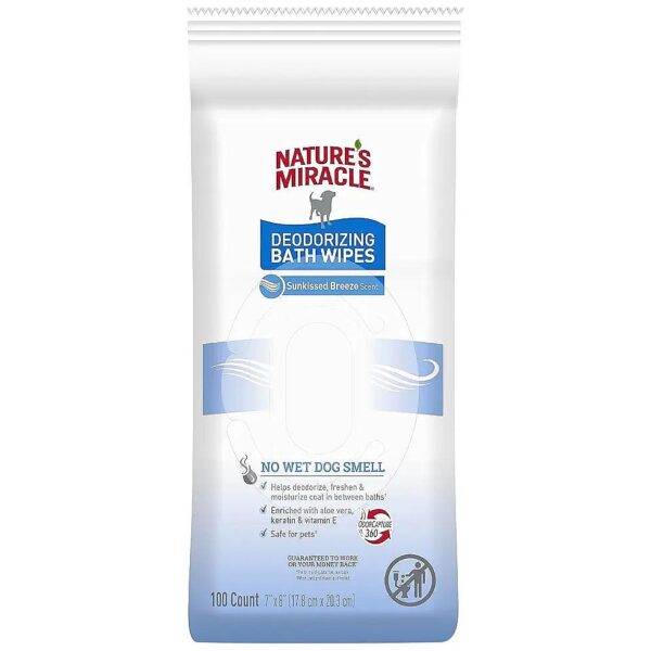 100 Counts Pet Bath Wipes for Odor Neutralization and Skin Health