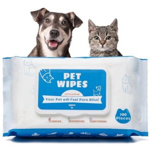 100% Natural Vitamin E and pH Balanced Wet Wipes for Pets