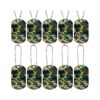 100 Pcs Camouflage Dog Tag Army Party Favors for Kids and Men Dark Green