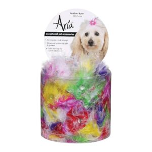 100-Piece Canister of Glittering Feather Bows for Dogs