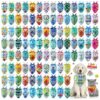 100 Pieces Summer Plaid Dog Bandanas for Pets with Different Patterns and Designs