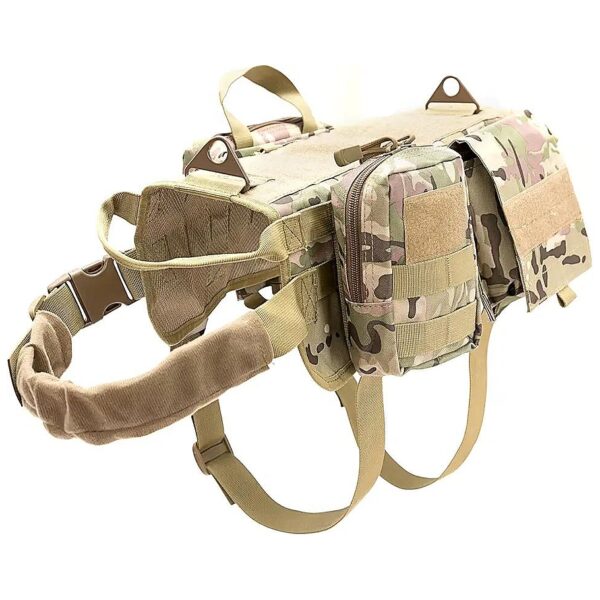 1000D Nylon Dog Tactical Harness Molle Vest Adjustable Outdoor Training