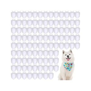 100Pcs White Dog Bandanas with Heat Transfer Technology for Custom Prints