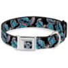 11 17 Neck Seatbelt Buckle Dog Collar in Black Gray Blue Polyester