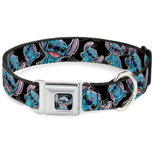 11 17 Neck Seatbelt Buckle Dog Collar in Black Gray Blue Polyester