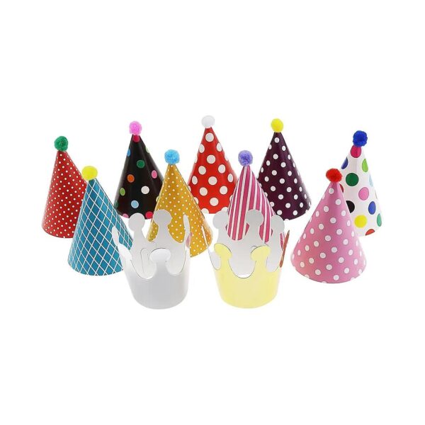 11PCS Pet Party Hats with Colorful Patterns for Dogs Cats and Baby Children Celebration