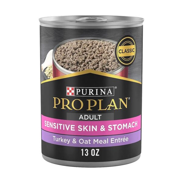 12 Cans of Turkey and Oat Meal Wet Food for Adult Dogs with Sensitive Stomach