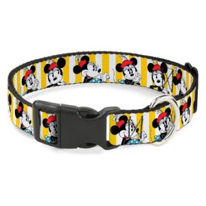 12 Inch Neck Size Yellow White Stripe Polyester Dog Collar USA Made Licensed