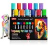 12-Pack Dog Hair Color Dye with Vibrant Colors for Temporary Pet Paint