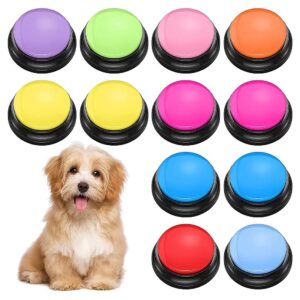 12 Packs of Colorful Dog Buttons with Voice Recording for Efficient Pet Training