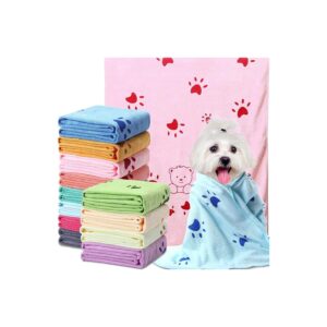 12 Pcs Microfiber Dog Towels Soft Absorbent Quick Drying for Small Medium Pet Bath