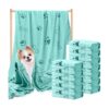 12 Pcs Microfiber Dog Towels, Soft and Absorbent, Quick Drying