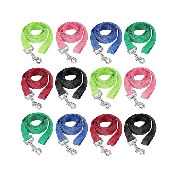 12 Pieces Long Leashes for Dogs 5 Foot Nylon Chain Training