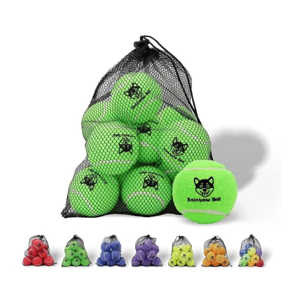 12 Squeaky Tennis Balls for Dogs with Squeaker for Small Medium Large Dogs