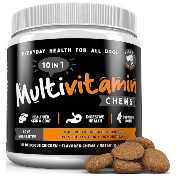 120-Count Multivitamin Chewables for Dogs with Glucosamine and Omega Fish Oil