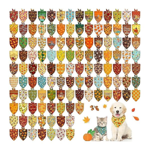 120 Pcs Dog Bandanas with Various Designs for Pet Grooming Accessories