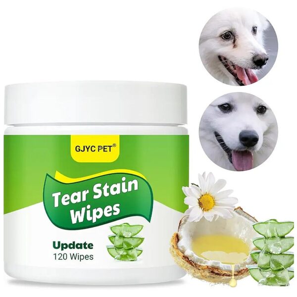 120 Pet Eye Stain Wipes for Dogs and Cats, Natural and Non-Toxic