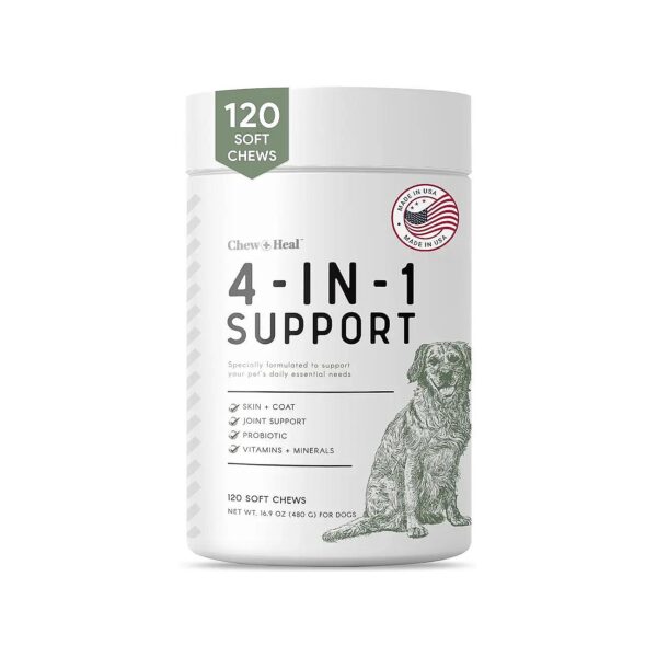 120 Soft Chew Treats with Calcium, Vitamin, and Omega for All-In-One Nutrition