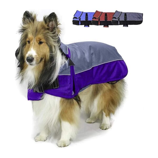 1200D Ripstop Construction Waterproof Dog Coat with Waterproof Zipper and Neck Cover