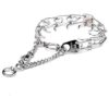 13 inch Neck Size Chrome Plated Prong Collar with Swivel and Quick Release Snap Hook