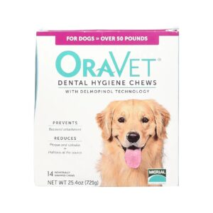 14 Count Pack of Dental Hygiene Chews for Large Dogs Oral Health