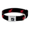 15 26 Neck Black Red Honda Motorcycle Patterned Polyester Dog Collar with Buckle