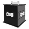 15 LB Black Wooden Dog Food Storage Container with Pet Food Storage Bin