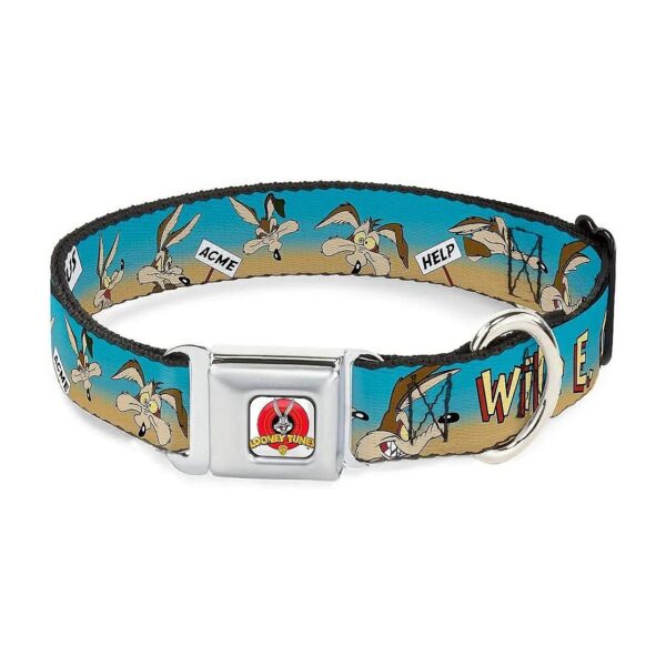 15" Neck Small Dog Collar with Desert-Themed WILE E COYOTE Design