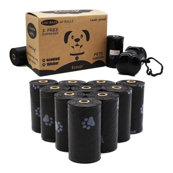 150 Count Pet Poop Bags with Dispenser Thick Scented for Handling