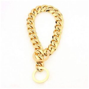 15mm Strong Gold Stainless Steel Slip Collar for Large Dogs 28inch Metal Chain